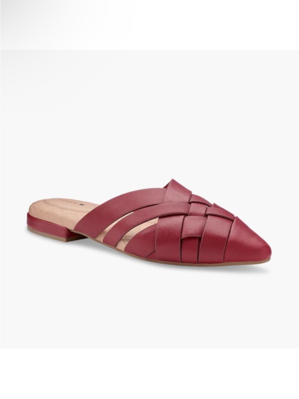 Birdies Woven Pointed Mule in Berry Red - Picture 2 of 6